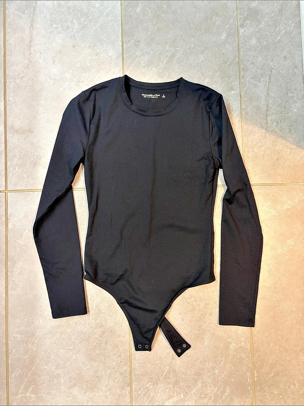 Abercrombie & Fitch Soft A&F Collection Long Sleeve Crew Bodysuit Black Small